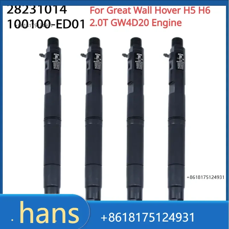 2026 Factory Direct Sales 4PCS New Injector Nozzle 28231014 1100100-ED01 For Great Wall Hover H5 H6 GW4D20 2.0T Engine