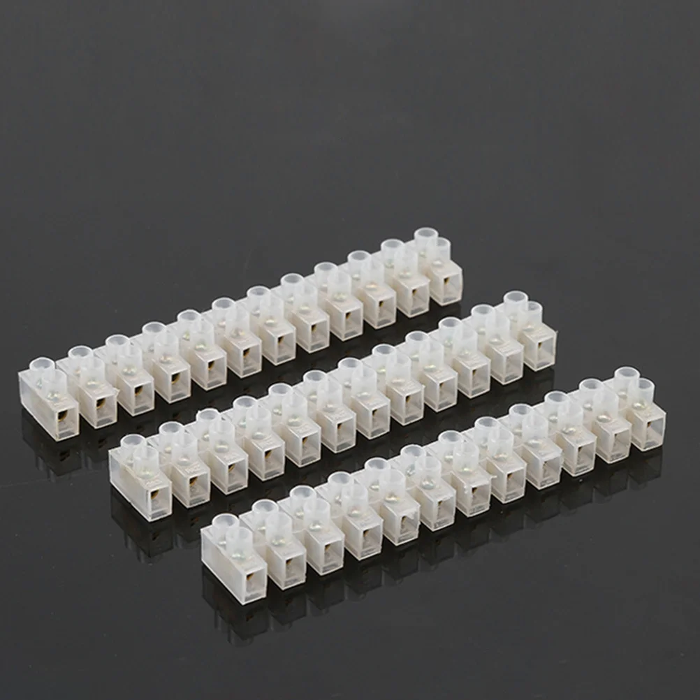 

10Pcs Terminal Block Wire Connector Transparent Plastic Two Row 12 Position Screw Electrical Wire Terminal Strip 10A 300V