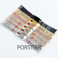 20mm Jubilee Bracelet Gold Rose Gold Black Silver Watch Strap for NH34 NH35 GMT SUB Datejuet Watch Case 36mm/40mm Slide Buckle