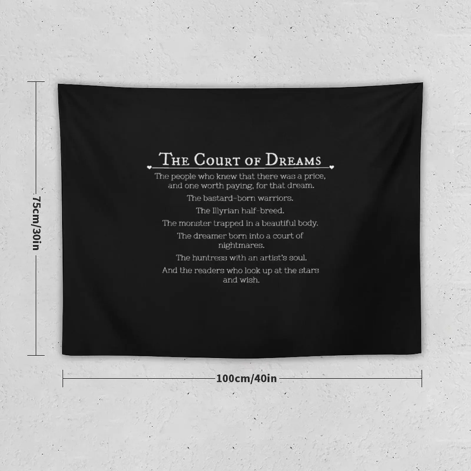 The Court of Dream & The Readers who Look up the stars and wish. (Sarah J. Maas Quote) Tapestry Wall Hanging Wall Tapestry