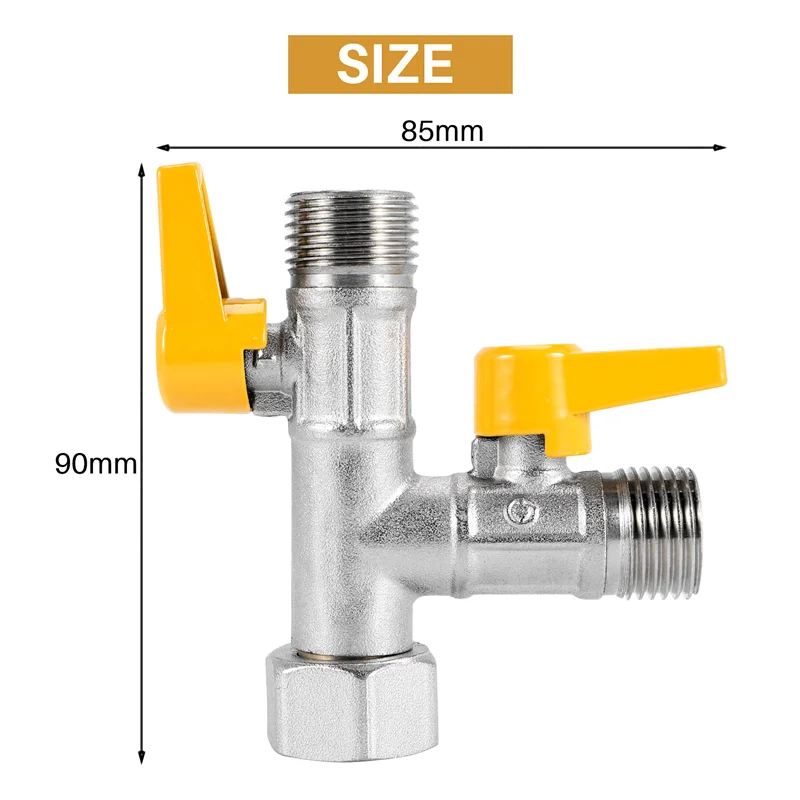 

Brass Water Diverter 3 Way Shower Diverter Valve T Adapter Shower Head Shut-Off Valve for Showerhead and Shower Hose