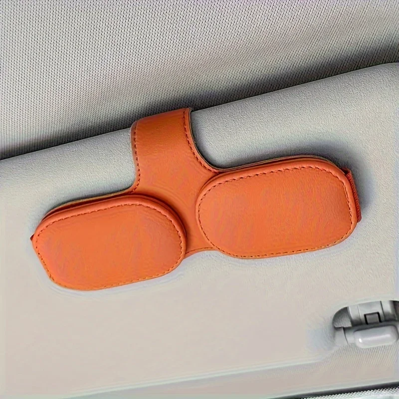 Magnetischer Multifunktions-Brillenclip für Sonnenblenden, Leder-Brillenhalter mit Magnetverschluss, Fahrzeugzubehör-Aufbewahrungsklammer