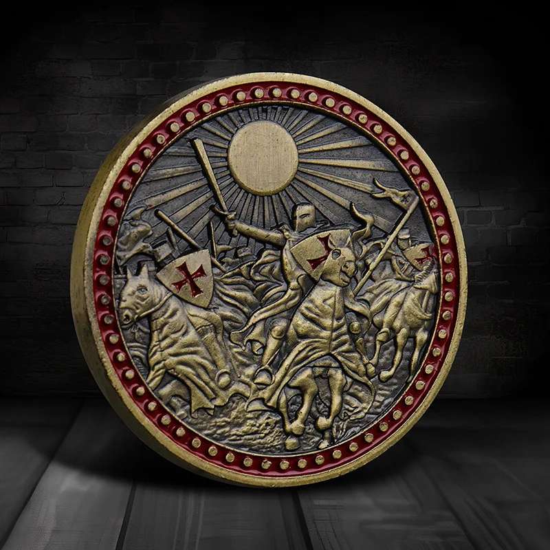 The Knight Templar Armor of God Commemorative Coin Bronze Plated Souvenir Coins Home Decoration