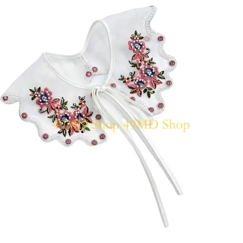 

49MD Detachable False Collar Girls Clothes Accessory Half Shirt Oriental Flower