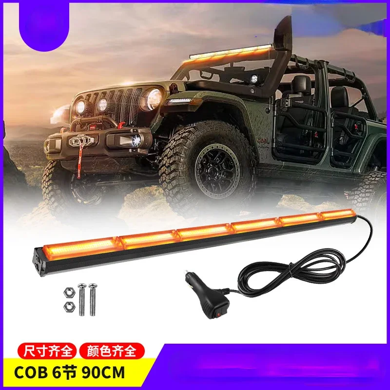 6 Sections 89cm LED Single-sided Bar Lights Car Flash Lights COB Strip Lights in The Net Light Escorting Warning Light 12-24V