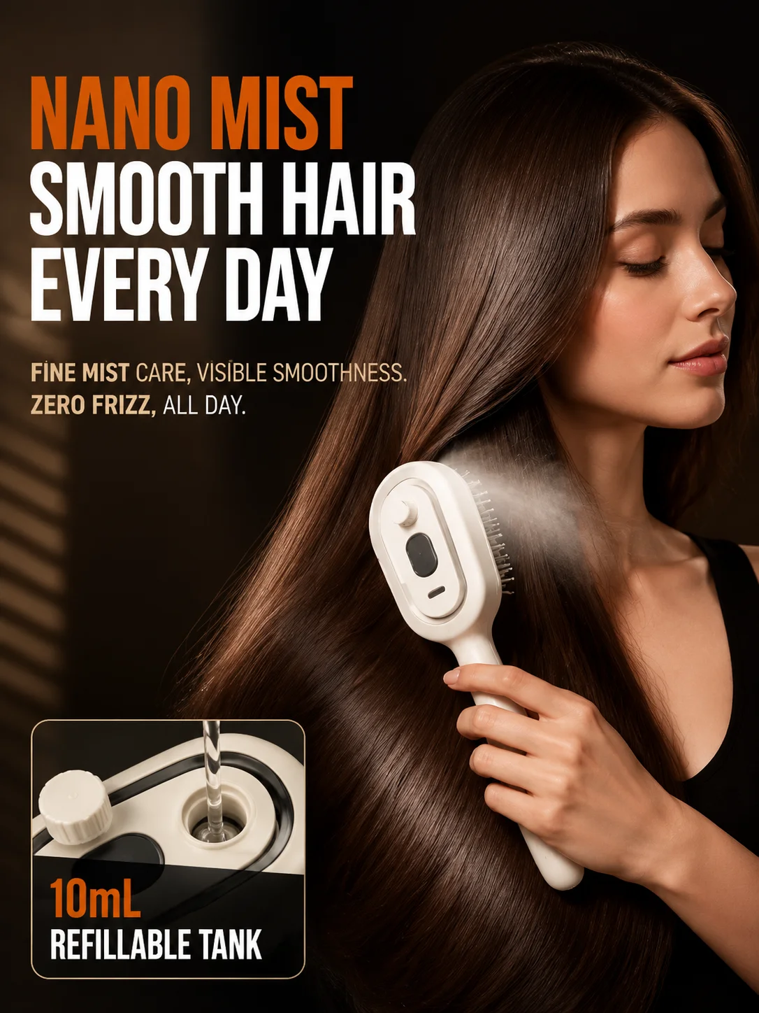 Electric Spray Air Cushion Massage Comb Hair Brush For Dry Frizzy Hair Red Light Therapy