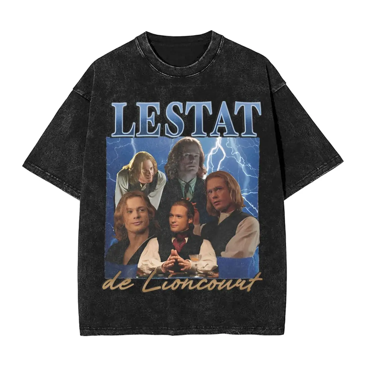 Lestat De Lioncourt Interview With The Vampire Washed T-Shirts Harajuku Summer Tees Streetwear Custom DIY Cotton Tops Hot Sale