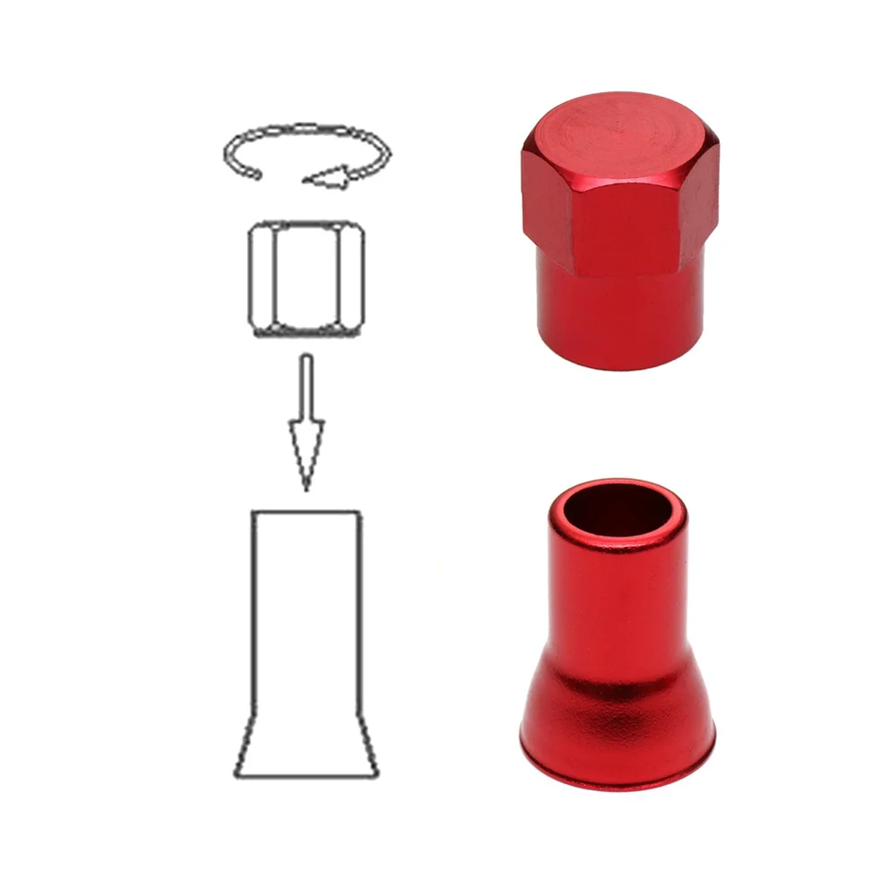 4Set Stem Sleeves With Hex Cap Red Aluminum Tire Wheel Stem Air Valve CAP & Sleeve Cover Accessories