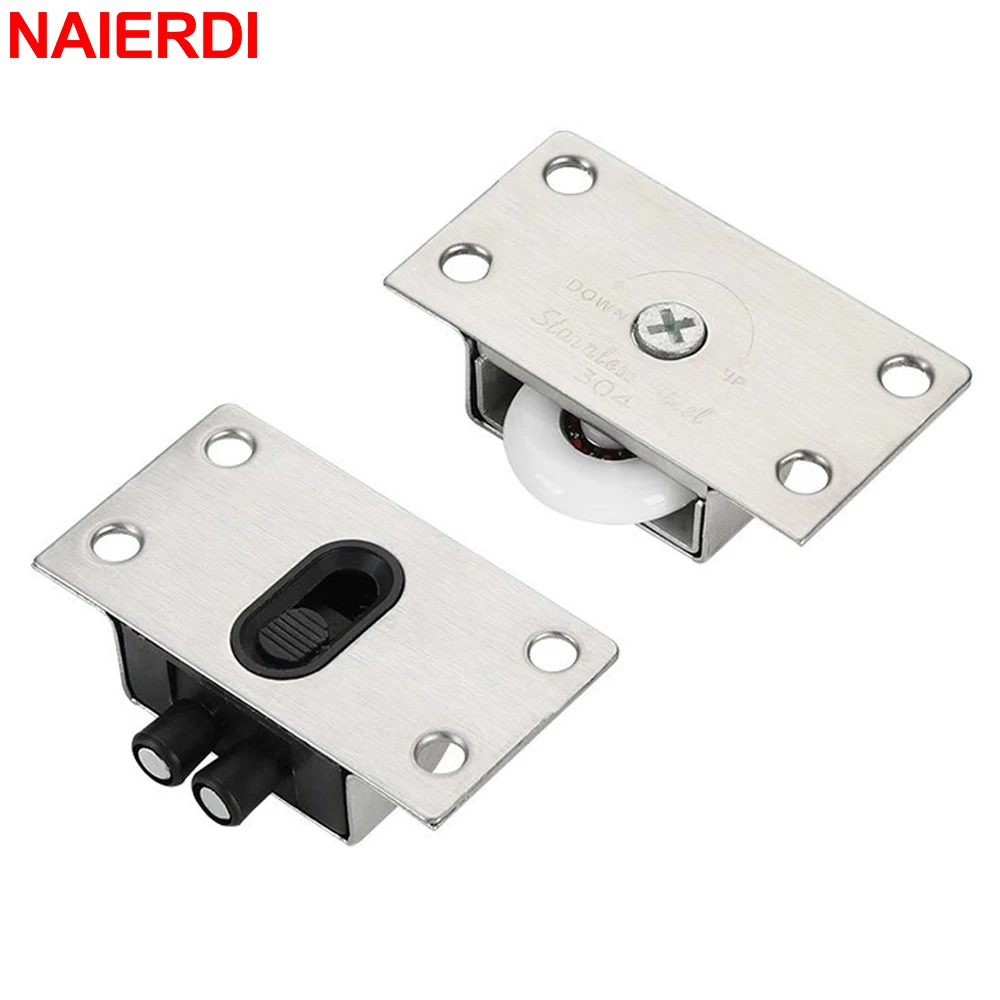 

NAIERDI Sliding Cabinet Door Rollers Stainless Steel Nylon Pulley Hanging Wheel for Wardrobe Cabinet Furniture Hardware