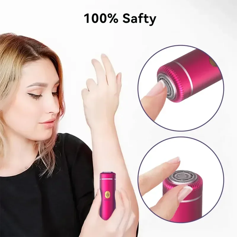 USB Rechargeable Mini Cylindrical Electric Shaver Waterproof Private Foot Armpit Hair Remover Full