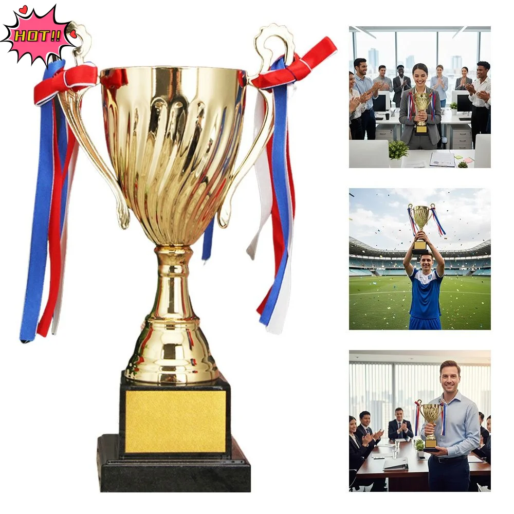 

24.5/26.5/29/33.5/37.5cm Gold Metal Trophy High End Atmosphere Metal Material Champion Trophy Gold Color No Lid