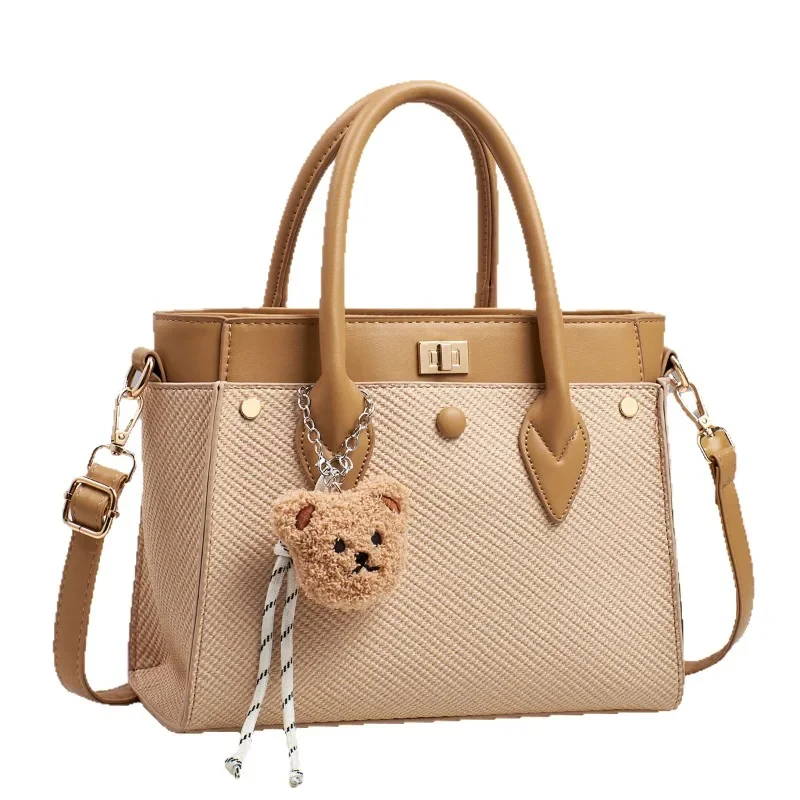 

​​2025 Trendy Women's Large Square Tote Bag Soft Pebbled Leather Shoulder & Crossbody Bag Fashionable Everyday Commuter Bag​