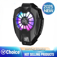 VIKEFON 2 In 1 Mobile Phone Magnetic LED Display Phone Cooler Cool Cooler Light For Smartphones Genshin Impact PUBG Game Cooler