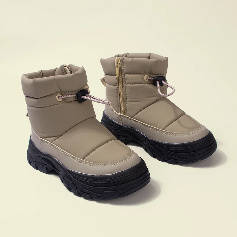 Winter Waterproof Low Saturation Colors Kids Boys Girls Thick Cotton Snow Boots Outdoor