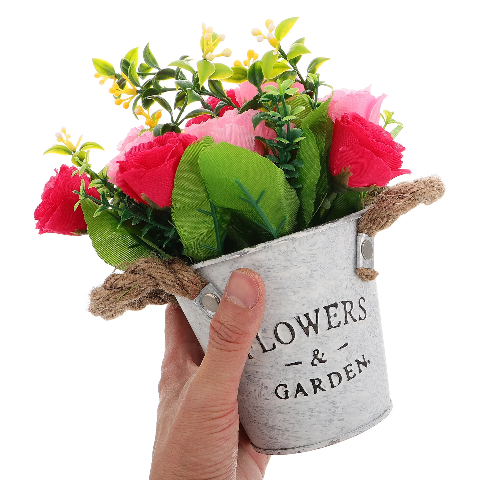 

Artificial Flower Small Potted Plant Realistic Plastic Bonsai Easy Maintenance Longlasting Color Table Decorations Farmhouse