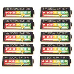 Enamel Pin Social Battery Brooch Mood Change Brooch Lightning Sliding My Battery Brooch Creative Accessory Brooches on Clothes