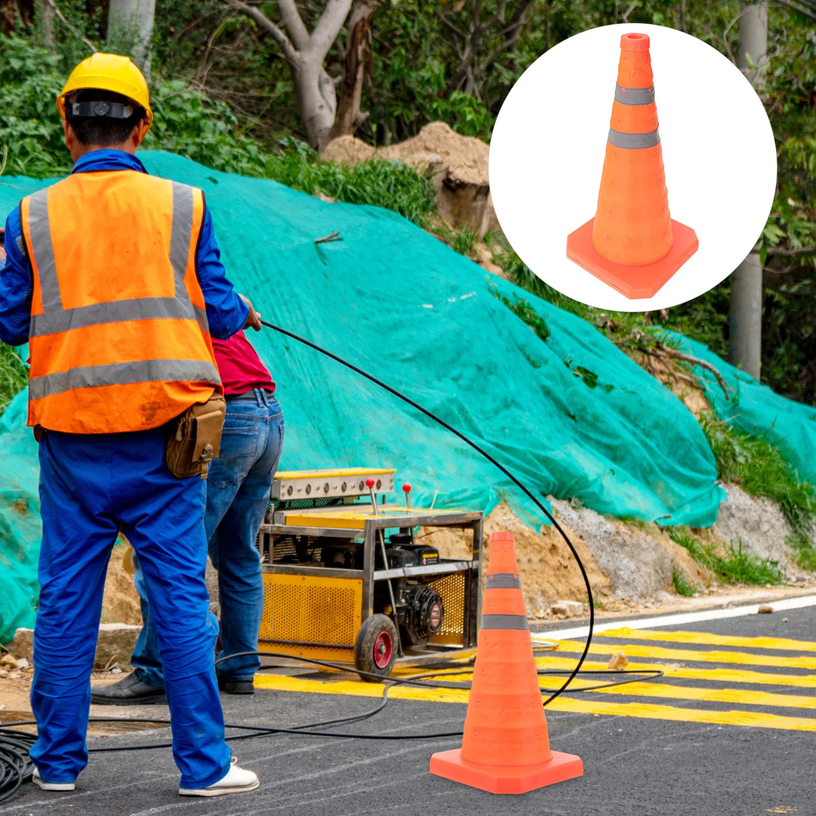 

Traffic Cone Road Safety Cone Foldable Durable Orange for Parking Schools Construction Traffic Control Safety Cones