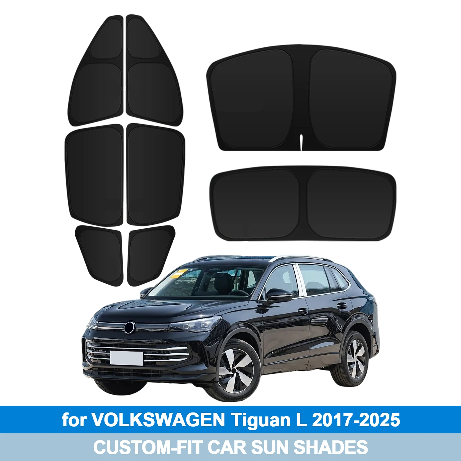 

For VOLKSWAGEN Tiguan L 2017-2025 Windshield Sun Shade Side Window Shades Cover Sun Visor Shield Privacy Protection Car