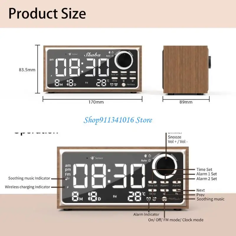 ساعة رقمية ABS أنيقة ومحاضرة متكاملة لغرفة المعيشة #4