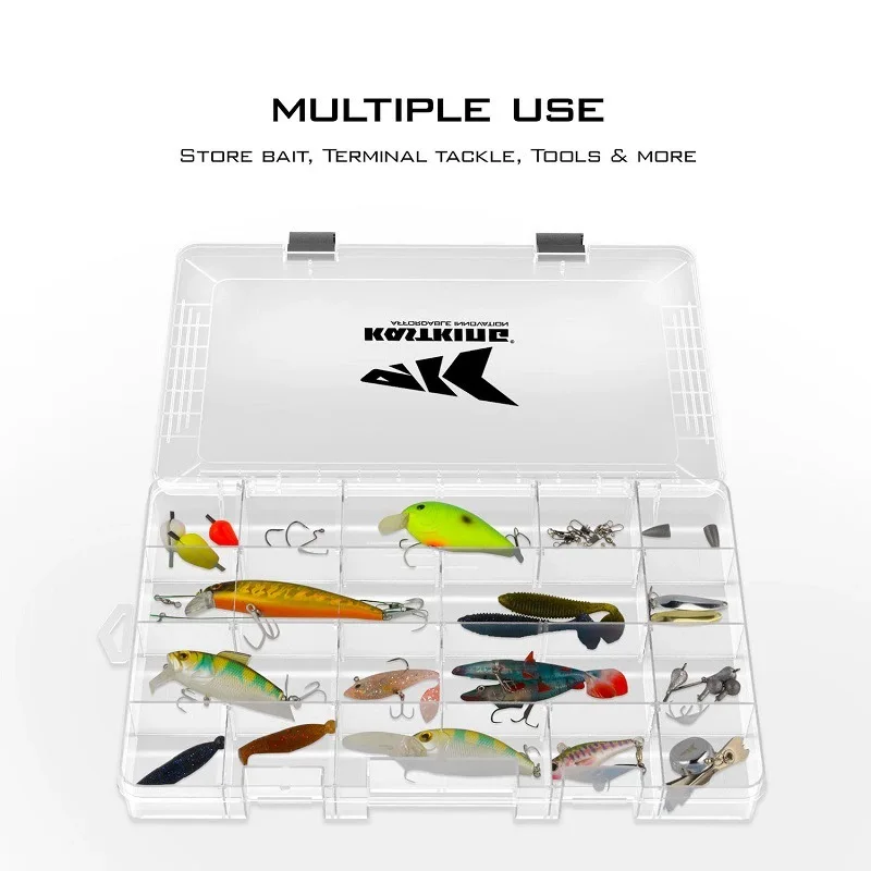 KastKing Transparent Fishing Tackle Box Lure Bait Hook Storage Case Portable Fishing Accessories Organizer for Angler Outdoor