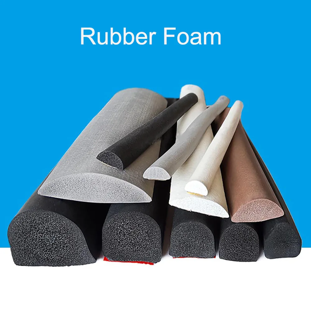 1/2/3M Solid Self Adhesive Sponge Sealing Strip EPDM Rubber Foam Soundproof Seal Sunroof Triangular Window Car Roof Weatherstrip