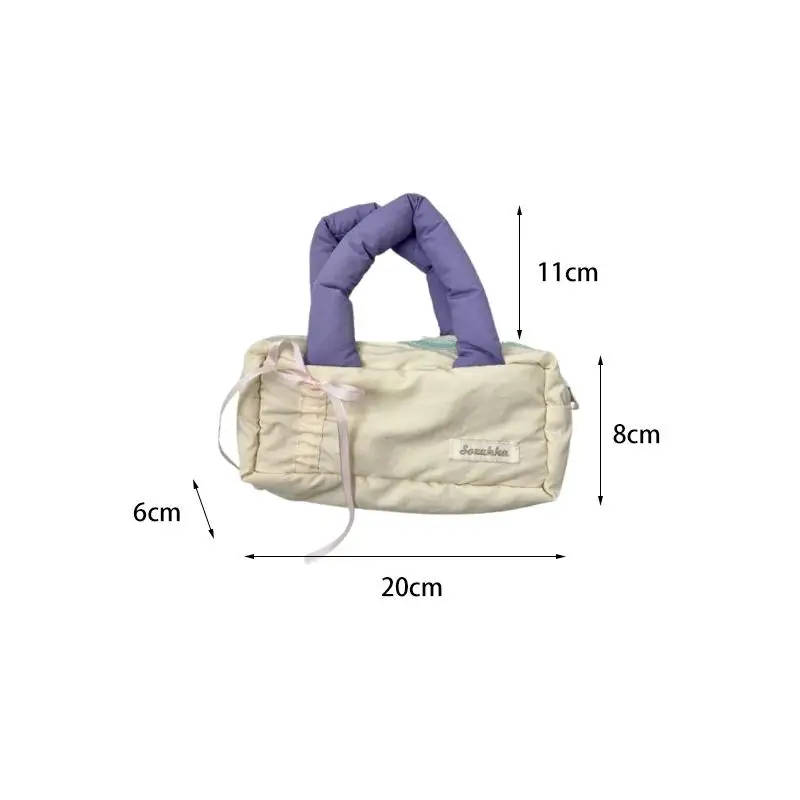 Simpatico astuccio per matite con fiocco multicolore Borsa per matite multifunzionale di grande capacità Borsa per penne per studenti Borsa per trucco portatile