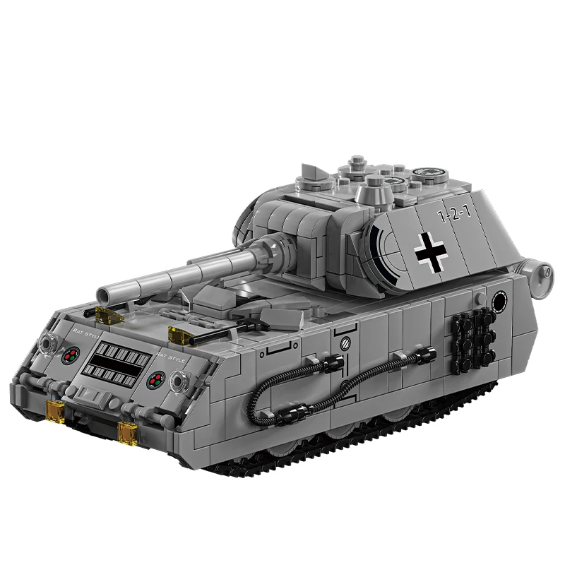 الحرب العالمية 2 WW2 الجنود العسكريين للجيش Panzerkampfwagen الثامن ماوس دبابة نموذج اللبنات الطوب لعب للأطفال هدية