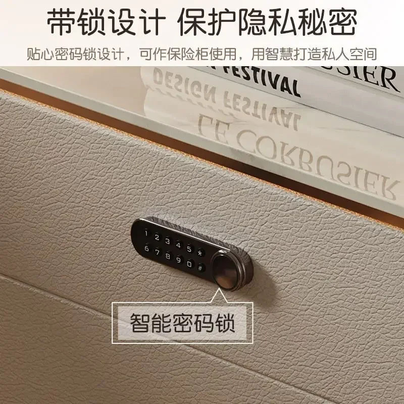 Advanced  Nightstands Wireless Cabinet Combination Charging Smart Night Table Multi-Functional Storage With Bedside Lock Stands