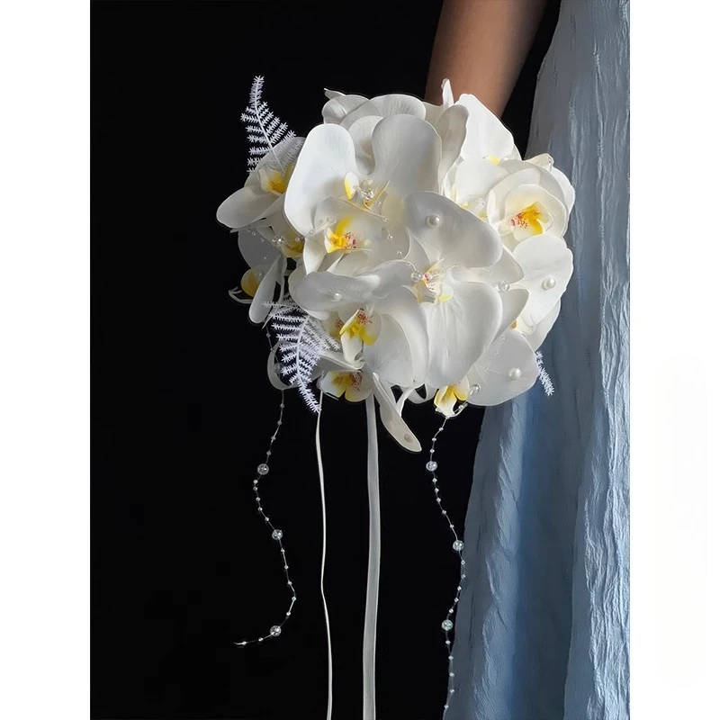 

Небольшое свежее ощущение Фаленопсис с имитацией цветочной студии, свадебное платье, свадебный букет