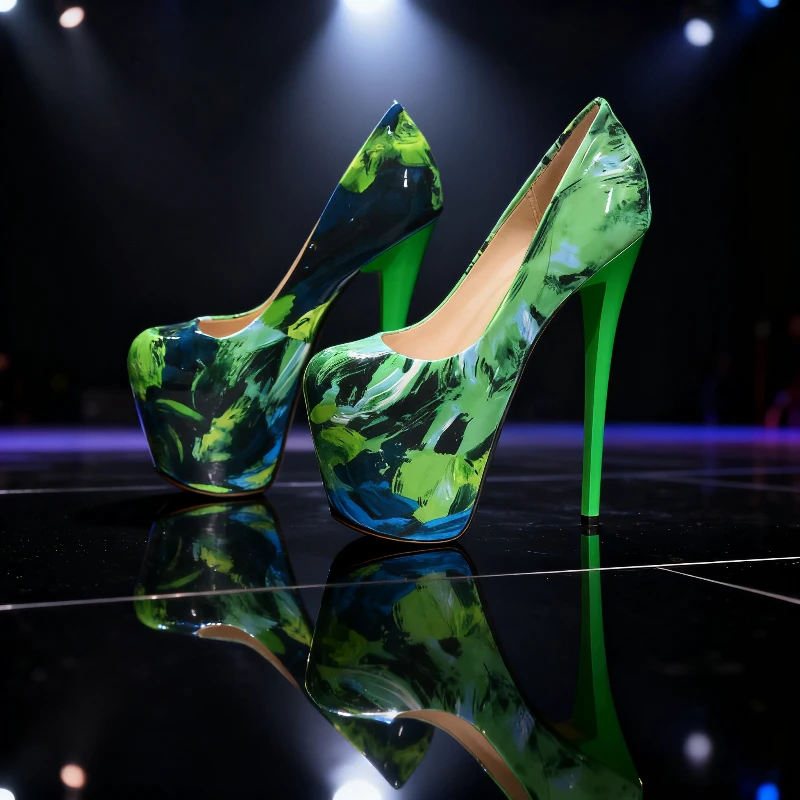 

LLXF Zapatos Mujer Retro Buckle Stilettos 19cm Thin High-Heeled Cosplay Party Shoes Woman Platforms 7.5 Inches Peep Toe Pumps