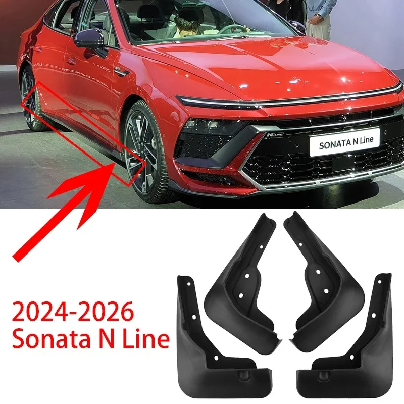 

4PCS Car Mudguards for Hyundai Sonata N Line DN8 2024 2025 2026 Auto Fender Antifreeze Splash Mud Flaps Mudflaps Car Accessories