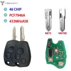 YOCASTY Remote Car Key PCF7946A PCF7947A VAC102 For Renault Clio Modus Kangoo Master Vauxhall Movano Vivaro Primastar NV400