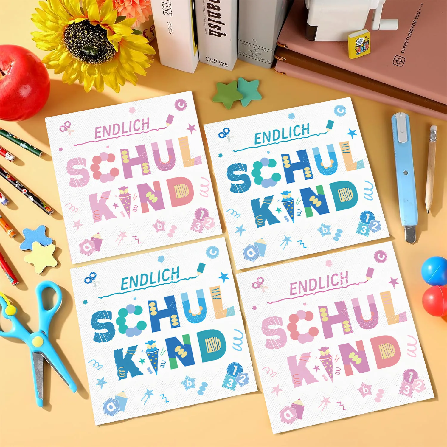 Germany Back to School Season Theme Disposable Party Tissue for Students Girls & Boys-Dining Table Decoration for the First Day