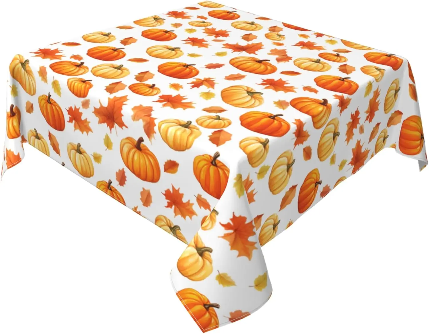 Autumn Pumpkins Maple Leaves Tablecloth for Table Decor Washable Fall Harvest Kitchen Dining Table Cloth Thanksgiving Decoration