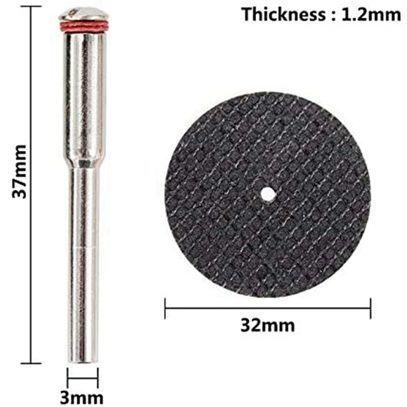 75Pcs 32Mm Grinding Wheel With Mandrels For Rotary Tools Resin Cutting Disc Mini Circular Saw Blade Rotary Cut Off Wheel