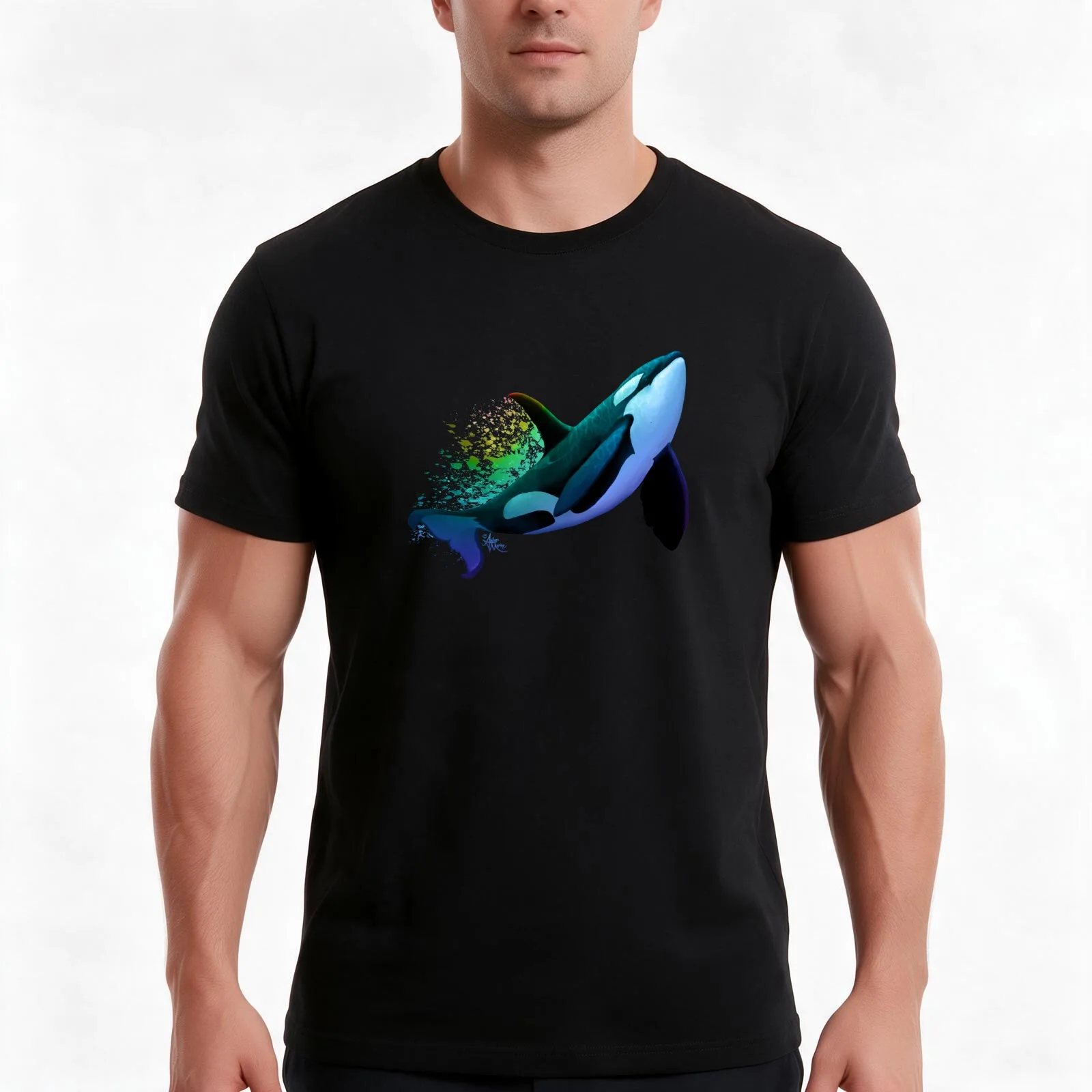 The Dreamer Ascends by artist Amber Marine ~ (Copyright 2015) ~ Orca Art / Killer Whale Digital Painting T-Shirt 100% Cotton