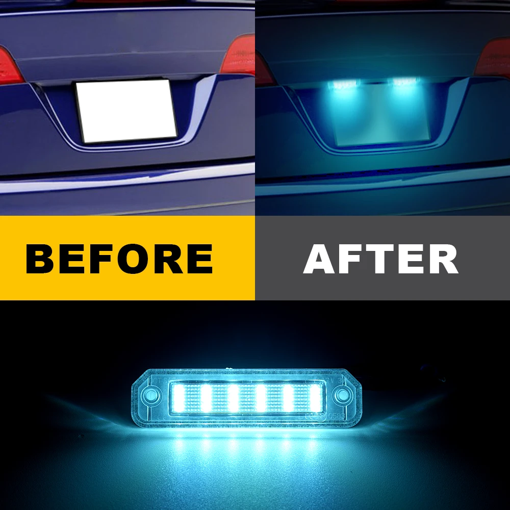 2Pcs For Honda Civic EJ EG EK EK3 CR-X Integra Del Sol Tail White LED License Plate Light Number Plate Lamp Car Accessories