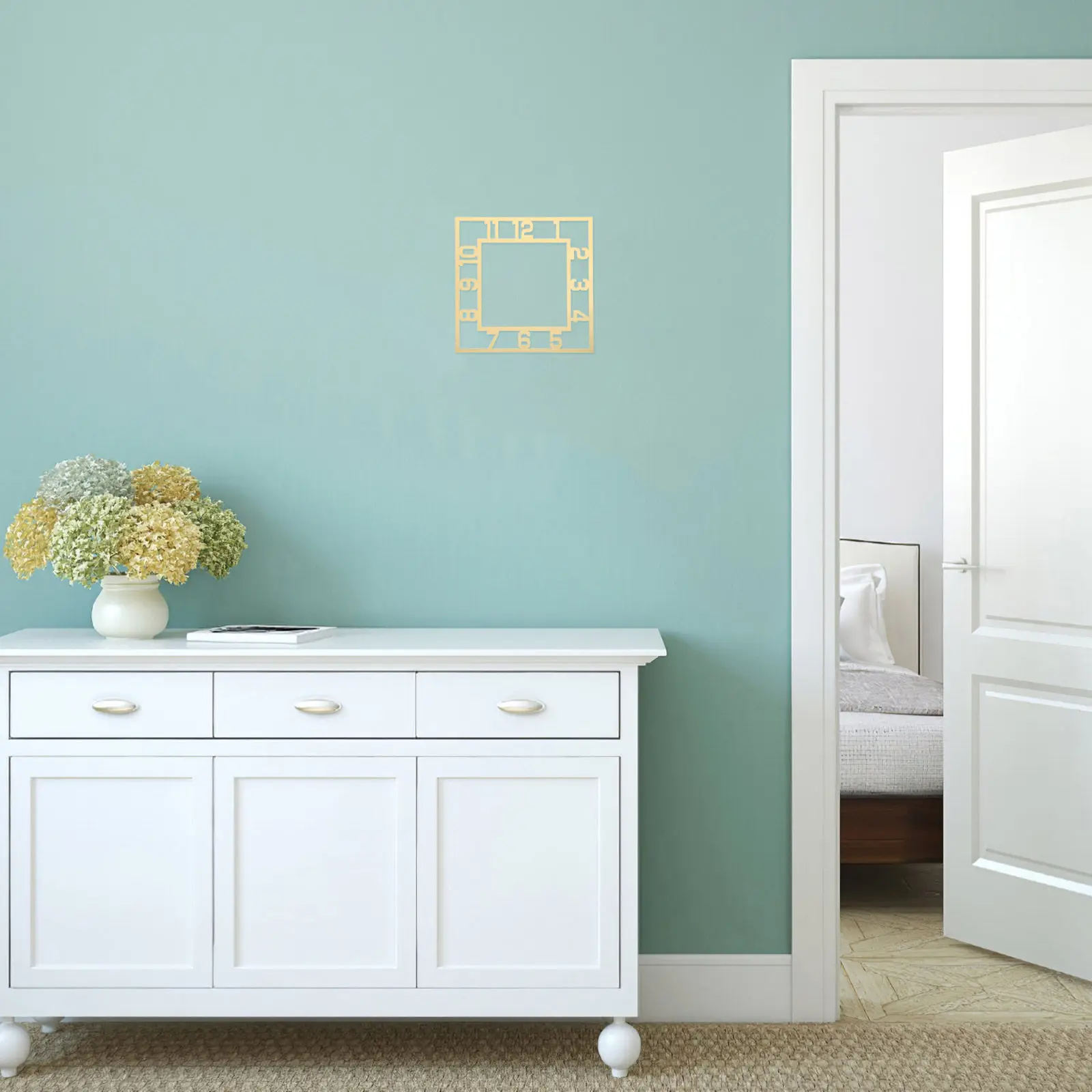 Self Adhesive Mirror Wall Clock Stickers 2 Pack Modern Number Decals for Living Room Home Decor