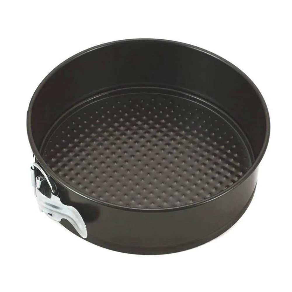 1 piece black round cake mold with a diameter of about 20cm removable bottom suitable for baking cakes and bread in