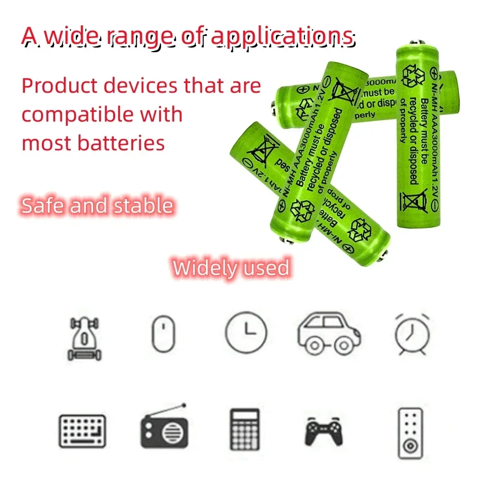1.2V NI-MH 3000mAh AAA Rechargeable Battery For Electric Toothbrush Flashlight Mouse Clock Toy Keyboard Watch 3A Battery image 6