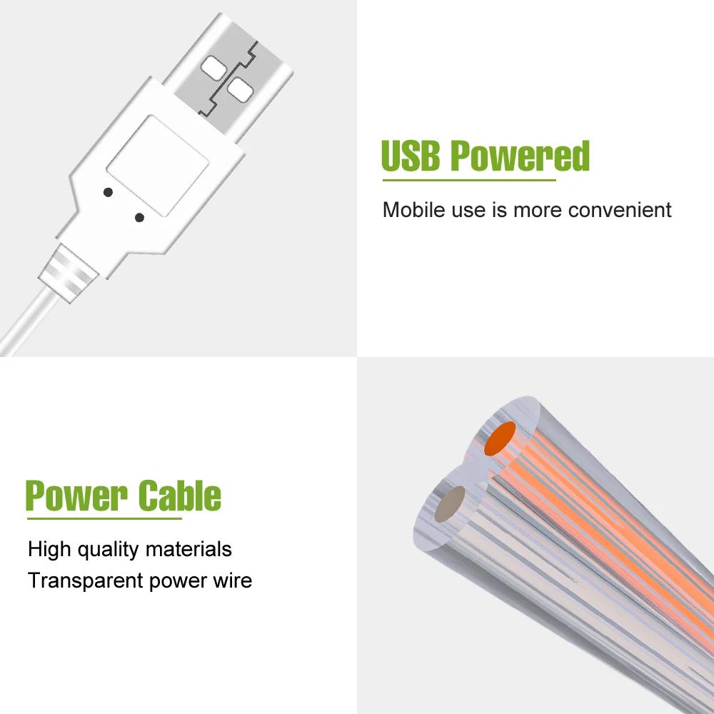 مرآة ماكياج LED ضوء لمبة الحمام منضدة الزينة مصباح لغرفة النوم مرآة الديكور ملء الإضاءة USB DC5V 3 ألوان عكس الضوء #4