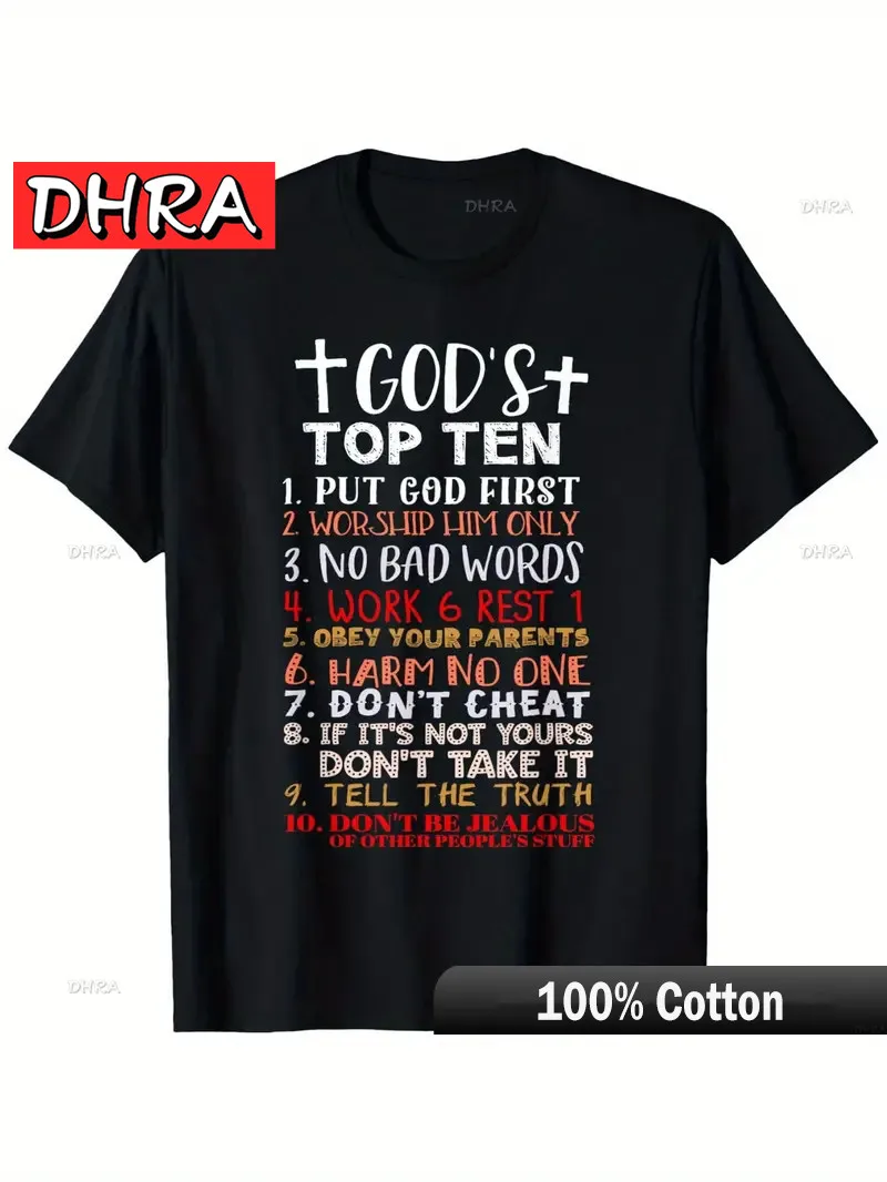 يسوع 10 أوامر المسيحية الكتاب المقدس الآية تي شيرت العصرية الملونة الشارع الشهير تي شيرت بلايز للأزواج تي شيرت الأولاد في سن المراهقة