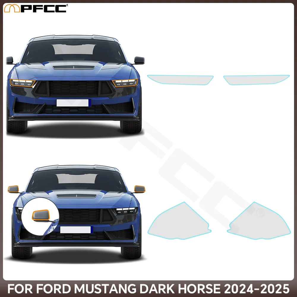 

Headlight Rearview TPU Paint Protection Film Pre-cut PPF Clear Bra Anti-scratch Resistant For Ford Mustang Dark Horse 2024 2025