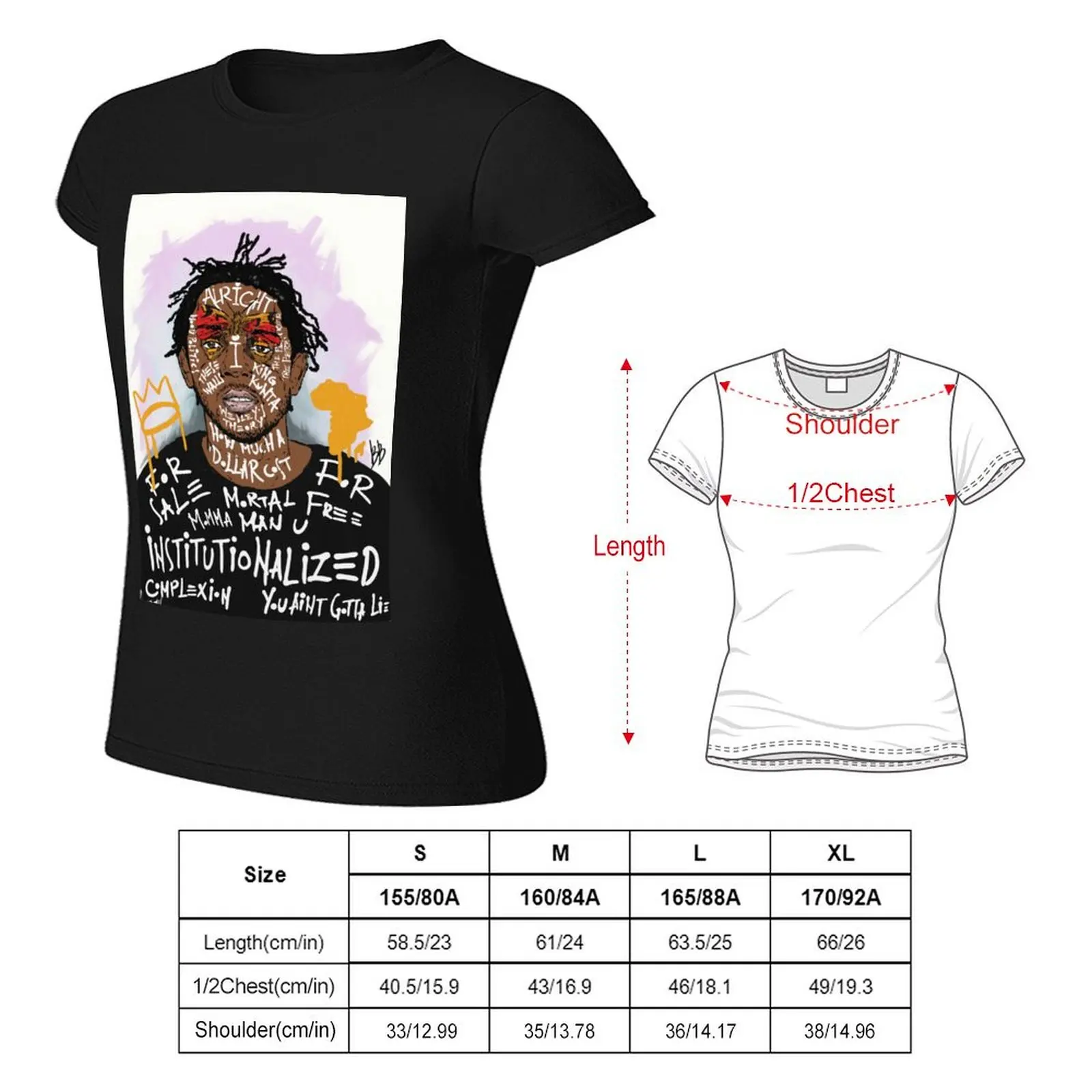 Camiseta de Kendrick Lamar para mujer, camisa de anime con estampado de animales