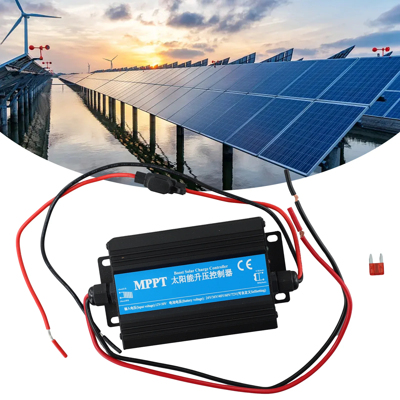 for Solar Booster Controller for MPPT Controller Solar Charge Controller With LED Displays 24-72V Fuse Protection Electrical