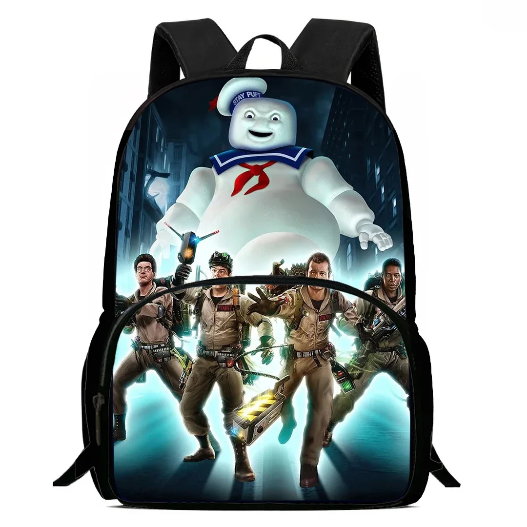 Mochila de 15 pulgadas, bolso escolar de dibujos animados, mochila con estampado de cazafantasmas, bolsas de libros con cremallera aclaradora para niños y niñas, el mejor regalo