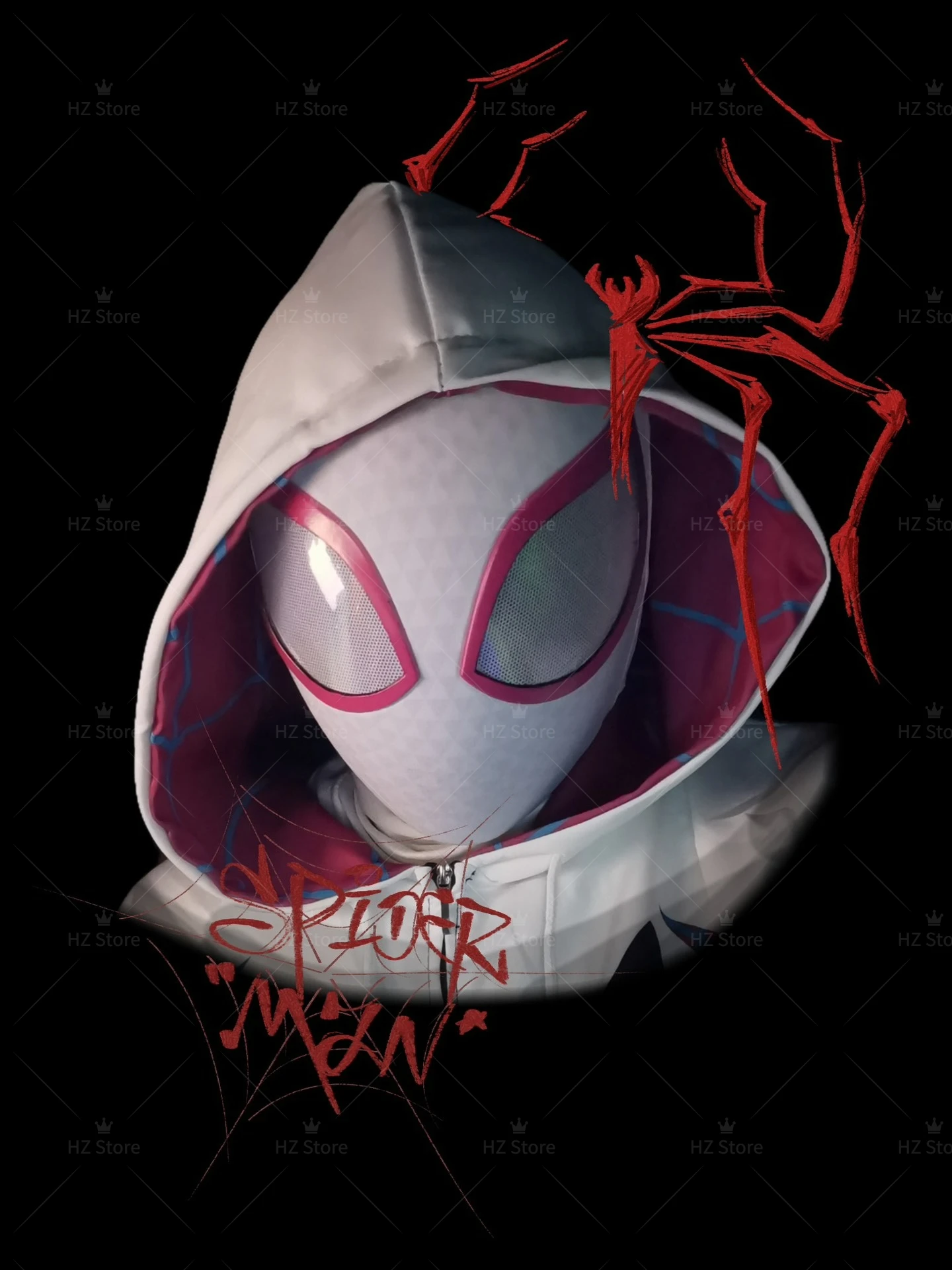 【スパイダーバース】新品 スーペリア・スパイダーマン 2Dマスク コスプレ マーベル グウェン スパイダーマン: スパイダーバース マスク 1