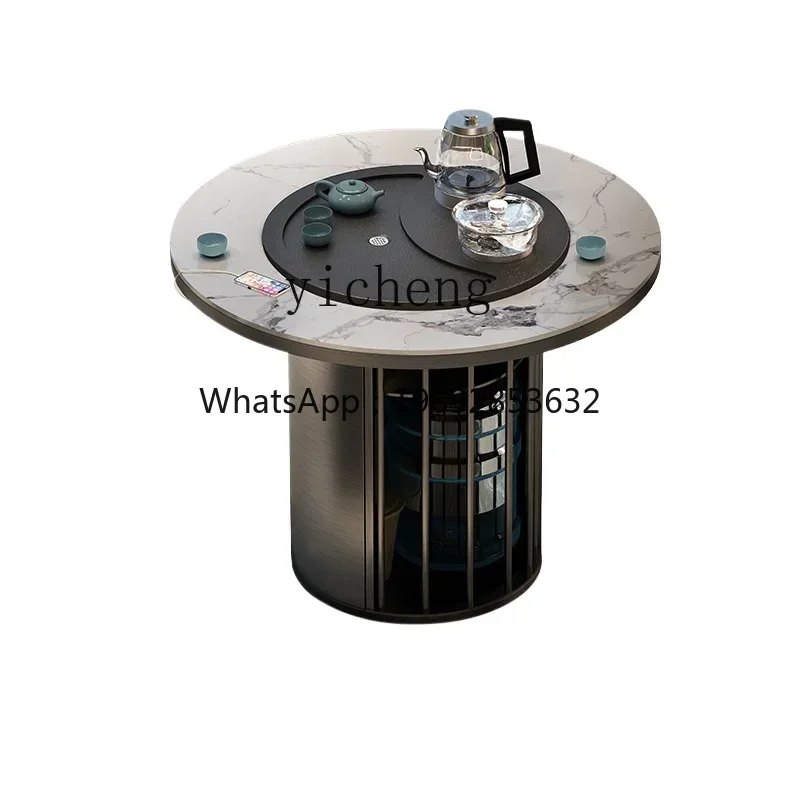 TQH luxury stone rock slab tea table light luxury minimalist tea table and chair combination small apartment balcony kung  table