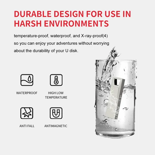 Imagen 2 del producto Zsuit nueva unidad Flash USB de Metal 64GB 128GB Pen Drive 4GB 8GB 16GB 32GB memoria Stick impermeable U disco Pendrive disco de almacenamiento USB