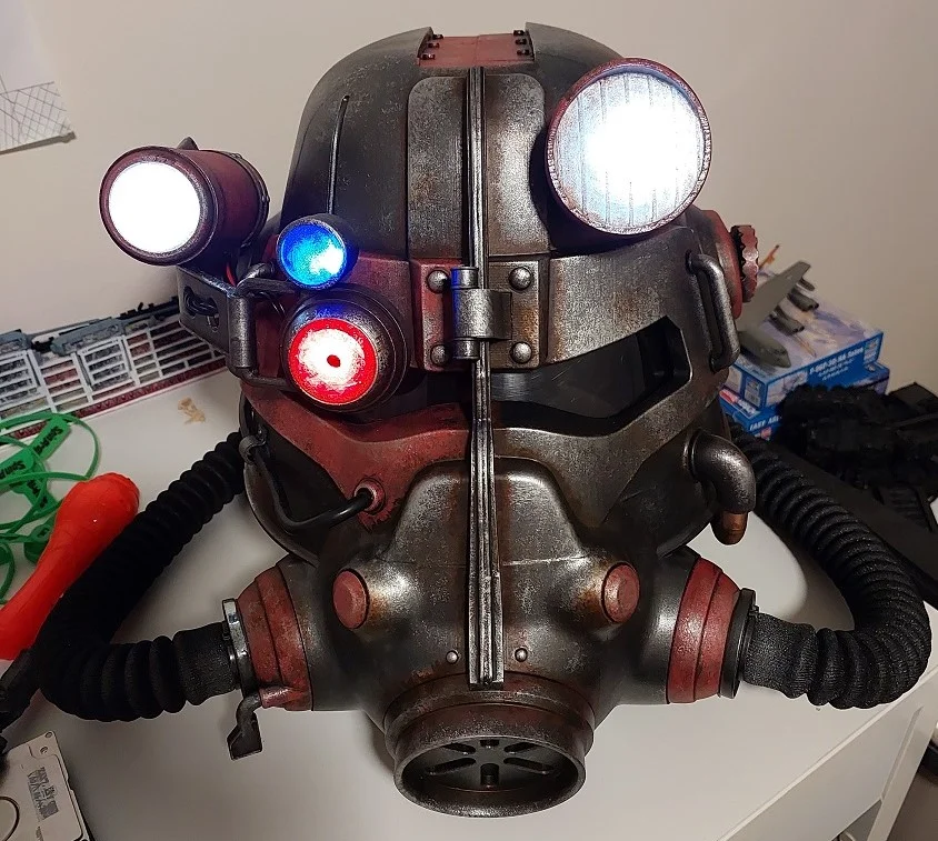 4T45 Power Armor Helmet With Helmet Shelter Lights Paintable Color Wearable Game Merchandise Helmet for Cosplay